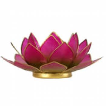 1 Lotus – Teelichthalter – rosa/gold -